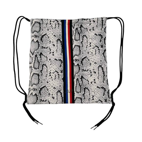 Pam & Gela Snake Skin With Stripes Drawstring Cinch Bag - Picture 1 of 9